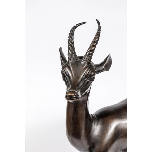 Figurative Cast Bronze Antelope, circa 1935 For Sale - Image 3 of 7