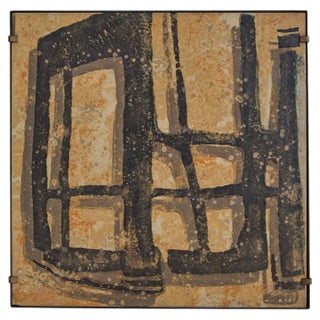 French Ceramic Abstract Wall Sculpture, 1950s For Sale