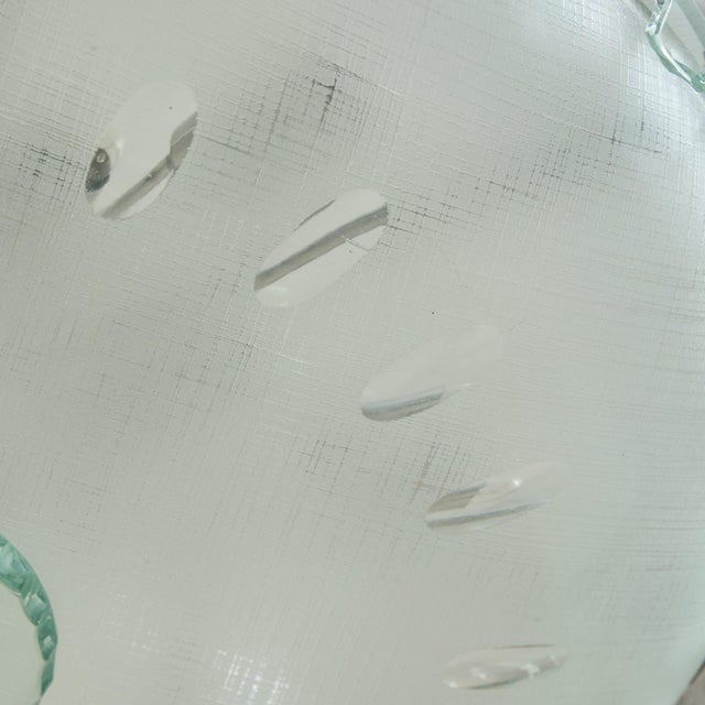 Italian Glass + Chrome Chandelier in the Manner of Fontana Arte, 1960s For Sale - Image 11 of 11
