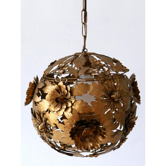 Mid-Century Modern Metal Floral Pendant Lamp, Germany, 1960s For Sale - Image 14 of 18