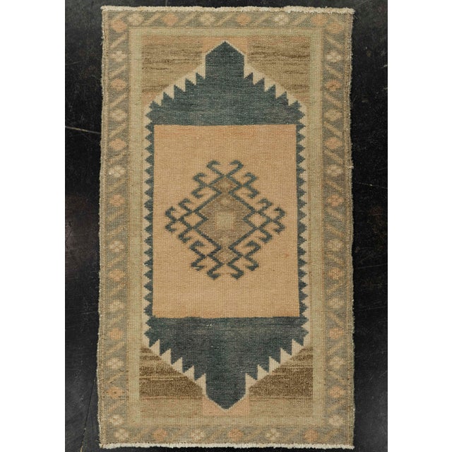 Brown Turkish Mini Rug Oriental Hand Knotted Vintage Rug 1'7" x 2'8" #21254 For Sale - Image 8 of 8