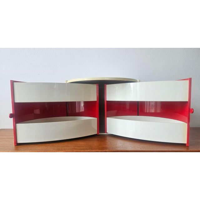 Glass Mid-Century Space Age Table Toiletries Box with Mirror by Plastimat, Italy, 1970s For Sale - Image 7 of 18