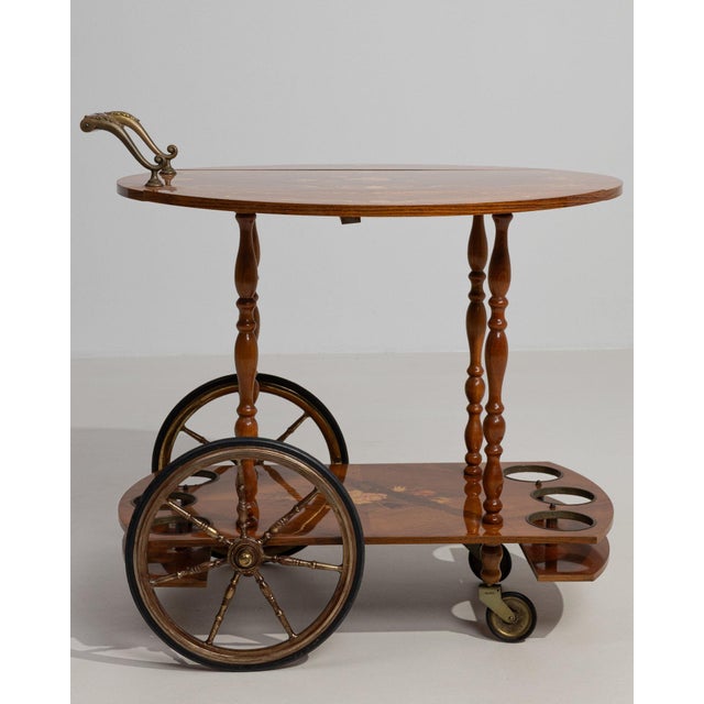 Mid 20th Century Mid 20th Century France Brown Wood Bar Carts & Dry Bars For Sale - Image 5 of 10