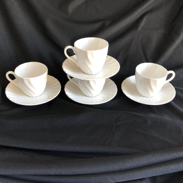 Vintage Royal Tuscan by Wedgwood Cocoa /Teacups & Saucers - Service for 4 For Sale In New York - Image 6 of 7