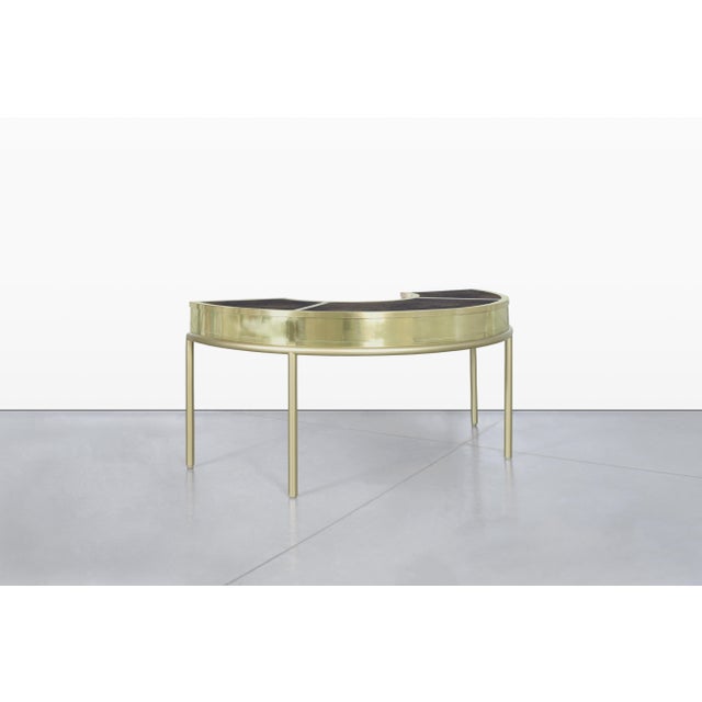 Vintage Brass “Demi Lune” Desk by Mastercraft For Sale - Image 9 of 14