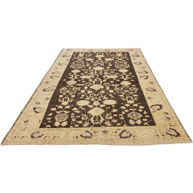 1920s Antique Turkish Oushak-5'3"x8'7" For Sale - Image 4 of 9