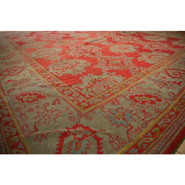 1920s Vintage Turkish Oushak Shadow Medallion Wool Carpet For Sale - Image 15 of 18