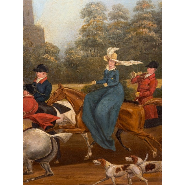 Large Mid 19th Century Oil Painting King George III Returning From Hunting Before Windsor Castle After James Pollard (1792–1867) For Sale - Image 9 of 18