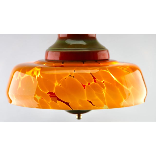 Glass Mid-Century Murano Glass Shade in Various Colours Ceramic Mount Pendant Light For Sale - Image 7 of 12