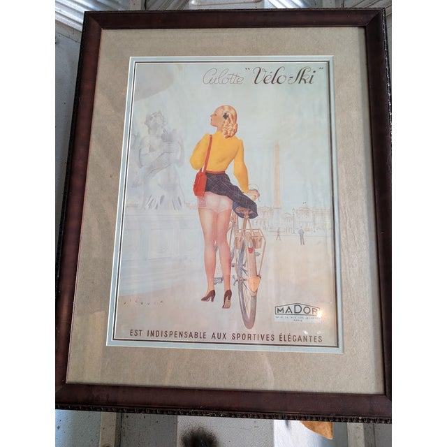 Vintage 1946 French "Culotte Vélo-Ski" Advertising Poster by André Wilquin – Framed Mid-Century Parisian Sportswear Lithograph For Sale In Washington DC - Image 6 of 7