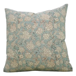 Fabdivine Handmade Block Printed Cushion Cover 24x24 Inch Cotton Linen-Mrignayani For Sale