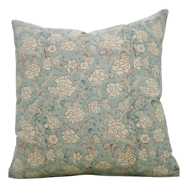 Fabdivine Handmade Block Printed Cushion Cover 24x24 Inch Cotton Linen-Mrignayani For Sale