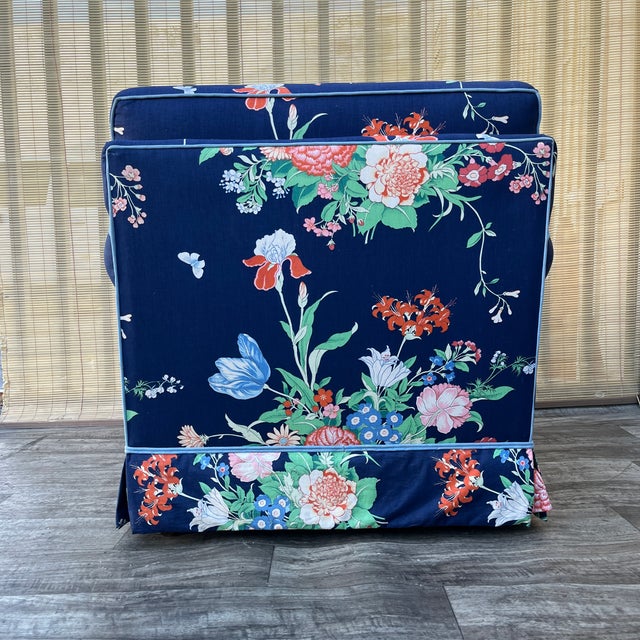 Hollywood Regency Floral Print Upholstered Lounge Chair. Circa 1970s For Sale - Image 11 of 18