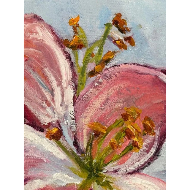 Square Impasto Floral Painting of Lilies For Sale - Image 10 of 18