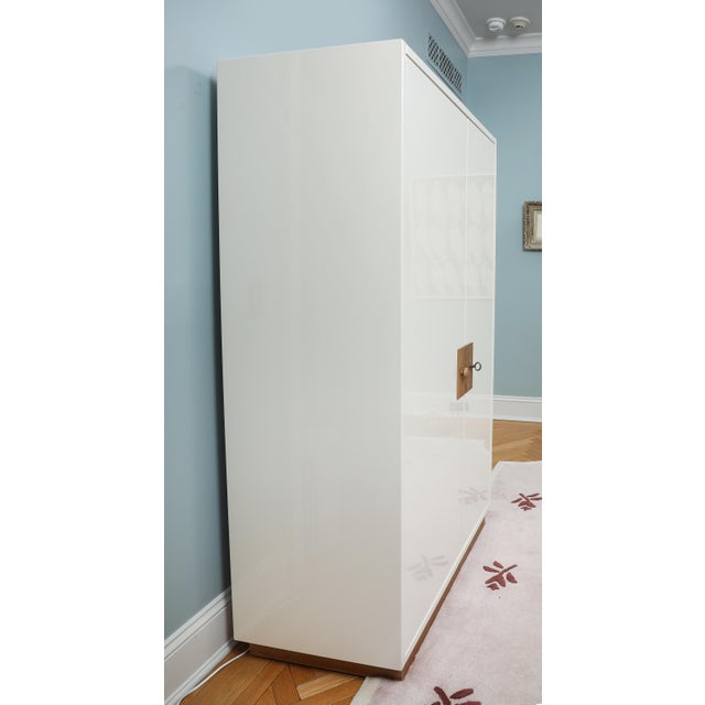 Memoire Ivory High-Gloss Lacquer Storage Armoire Cabinet by Jeremiah Brent For Sale - Image 9 of 9