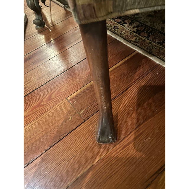 1960s 1970s Club Chair W/Ottoman and 2 Pillows; Check Earth-Tone Fabric For Sale - Image 5 of 8