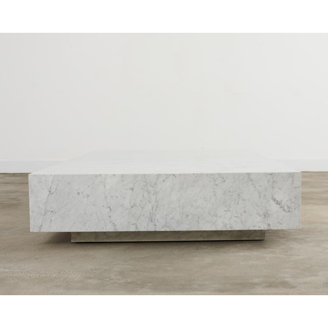 Early 21st Century Timothy Oulton Monumental Floating Carrara Marble Cocktail Table For Sale - Image 5 of 12