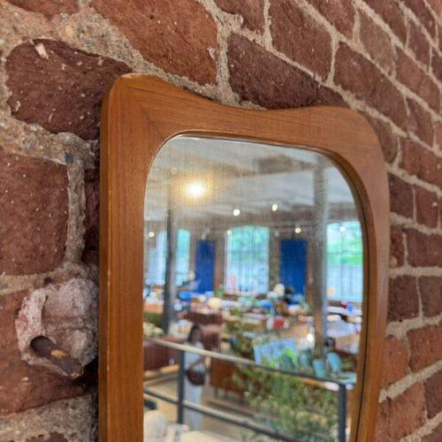 Irregularly Shaped Teak Mirror, Denmark, 1960 For Sale - Image 3 of 5
