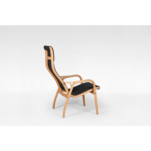 Vintage Black Leather Lamino Lounge Chair by Yngve Ekström for Swedese For Sale - Image 3 of 8