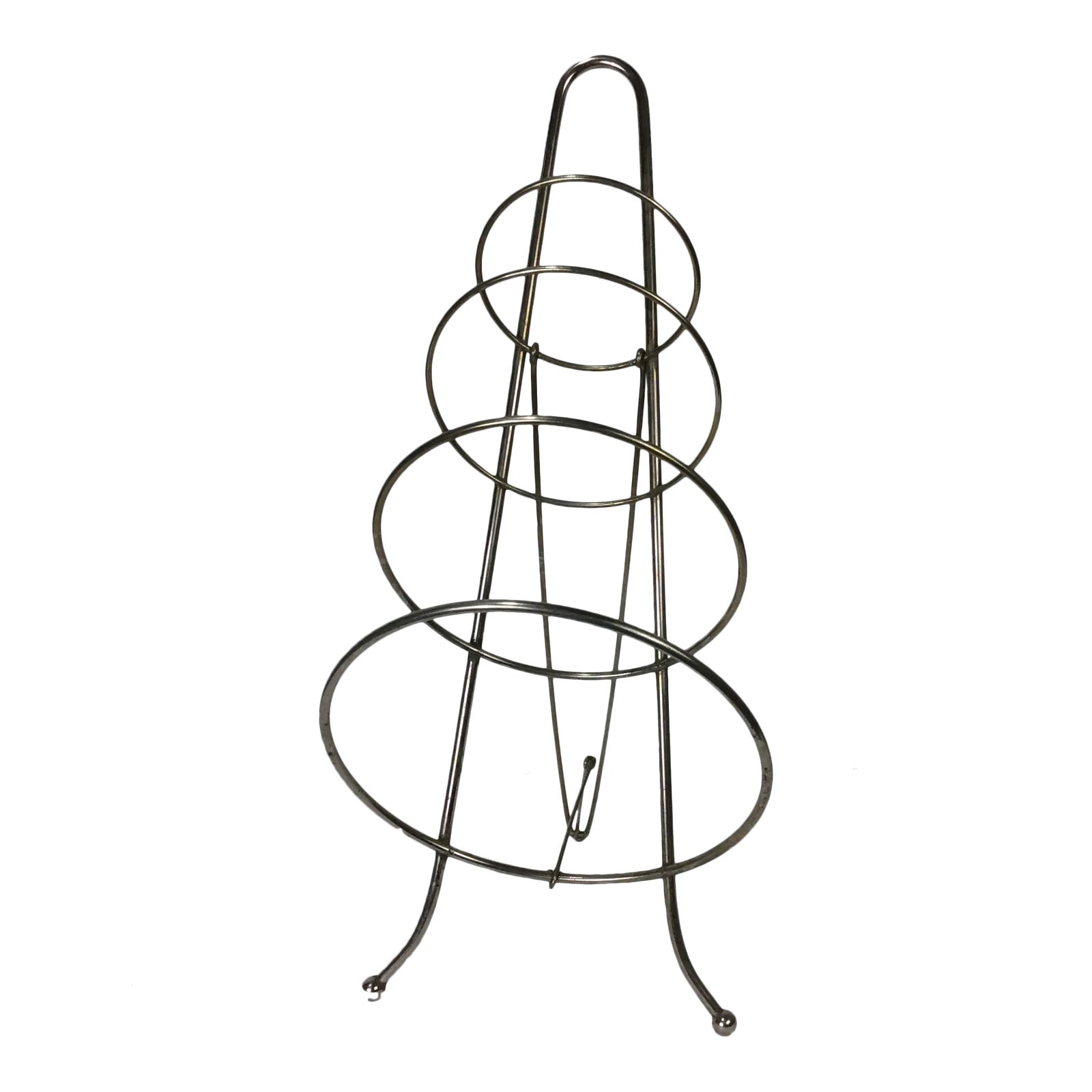 Mid Century Nickel Magazine Rack Chairish