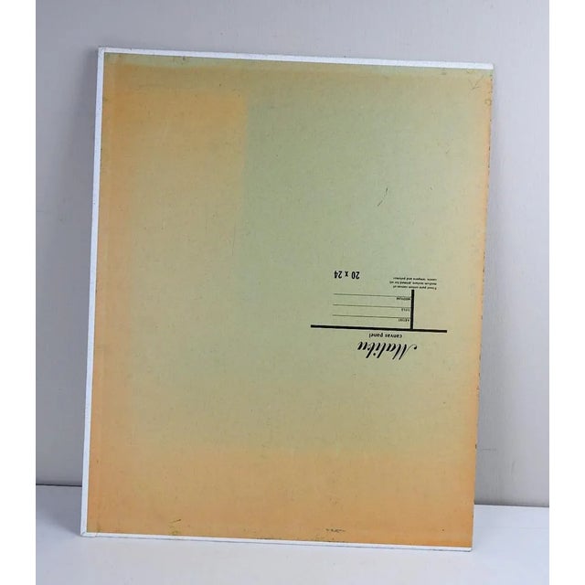 Late 20th century acrylic on canvas board impressionist lakeside reflecting pool autumn landscape painting. Unsigned....