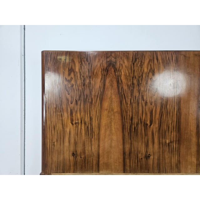1950s Art Deco Double Bed in Walnut Burl, 1940 For Sale - Image 5 of 15