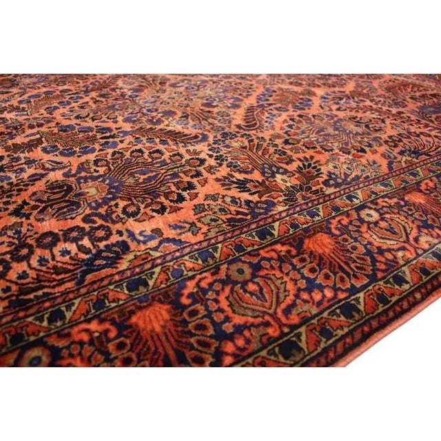 Red Antique Middle Eastern Sarough Hand-Knotted Rug For Sale - Image 8 of 11