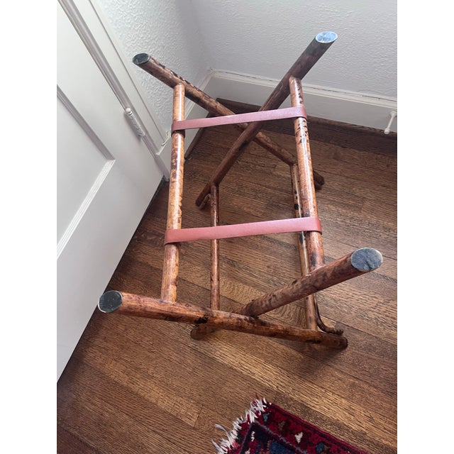 Late 20th Century British Colonial Tortoise Bamboo Wicker Butler’s Tray Table (Ralph Lauren Style) For Sale - Image 10 of 11