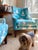 2010s Custom Oversized Blue and White Wingback Chairs Upholstered in Thibaut, a Pair For Sale - Image 5 of 11