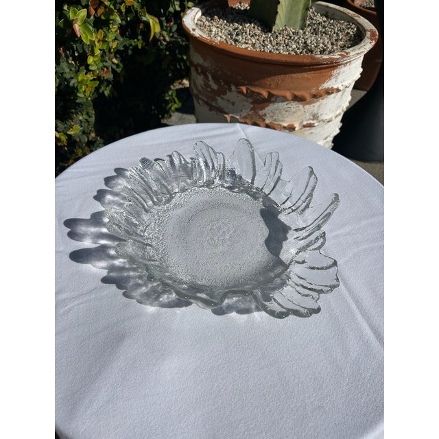 Mid 20th Century Vintage Scandinavian Iced Glass Textured Platter For Sale - Image 5 of 18
