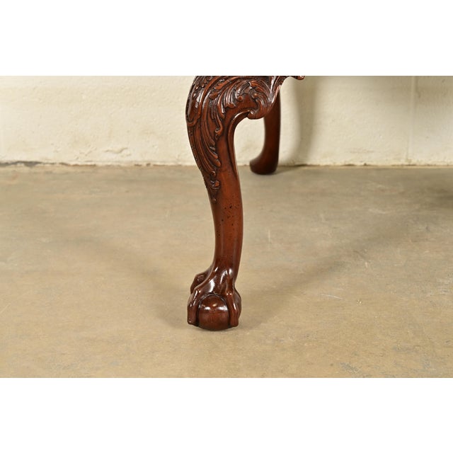 Kittinger Chippendale Carved Mahogany Open Arm Library Chairs | Pair For Sale - Image 11 of 18