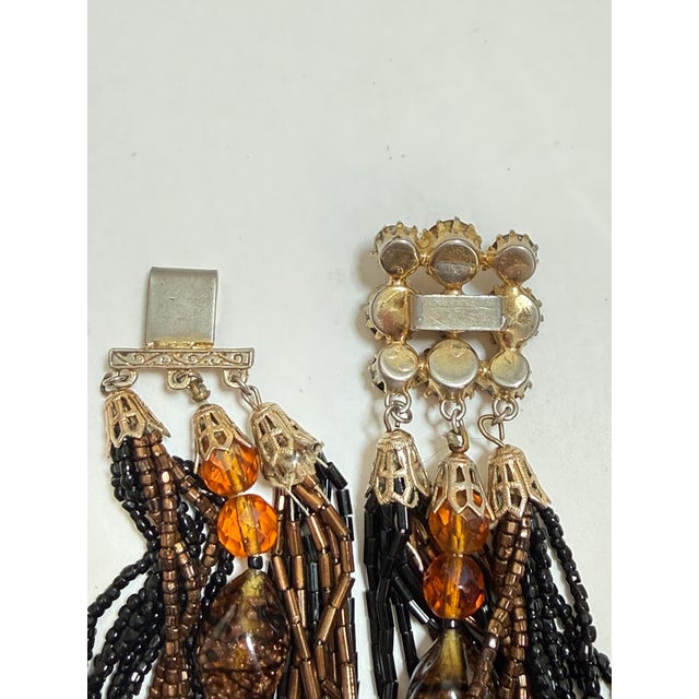 Vintage Signed Alice Caviness Multi-Strand Art Glass Bib Necklace & Earring Set, 3 Pieces For Sale - Image 10 of 10