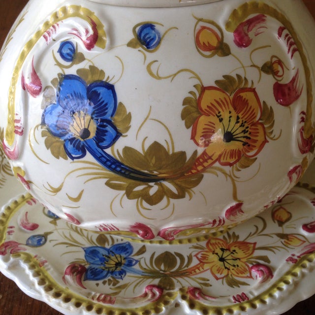 Italian Floral Ceramic Soup Tureen Chairish