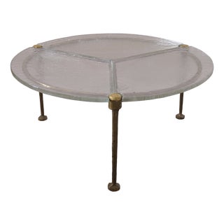 Round Coffee Table in Wrought Bronze by Lothar Klute, 1980 For Sale