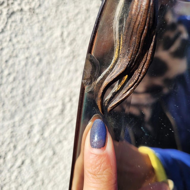 Wood Japanese-Style Mirror in Carved Wood, 19th Century For Sale - Image 7 of 18