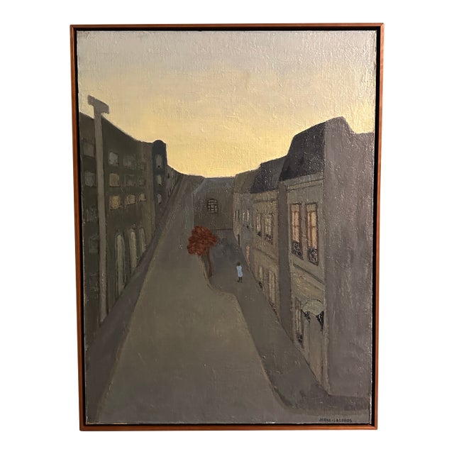 Vintage Painting by Feminist Chilean Artist Juana Lecaros For Sale