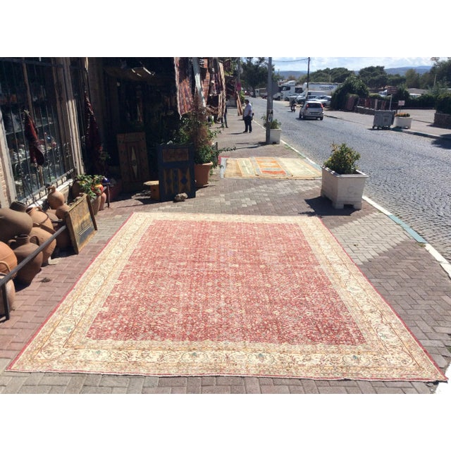 Mid-Century Modern Oversized Vintage Hand Knotted Oushak Rug - 146" X 170" For Sale - Image 3 of 12