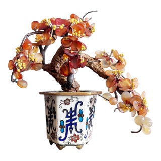 Vintage Chinese Carnelian Stone Maple Tree For Sale