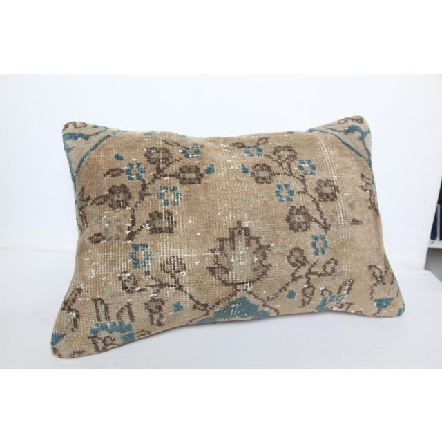 Tan Vintage Authentic Rug Pillow Cushion Cover -16'' X 24'' For Sale - Image 8 of 10