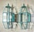Metal Exquisite Pair of Vintage Solid Brass Hexagonal Wall Lanterns For Sale - Image 7 of 17