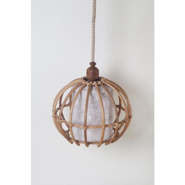 Large Bamboo Globe Pendant Lamp, Italy, 1970s For Sale - Image 6 of 14