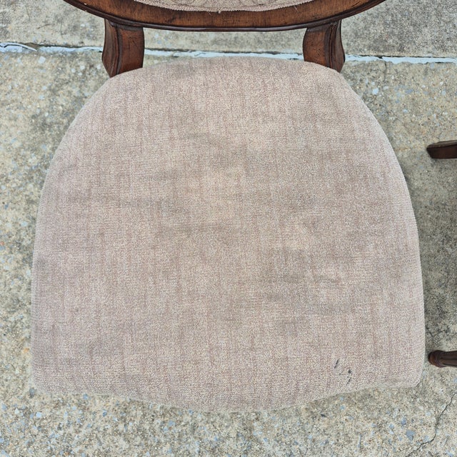 Hooker Hooker Furniture Oversized Louis XVI Tufted Oval Back Side Chairs, a Pair For Sale - Image 4 of 12