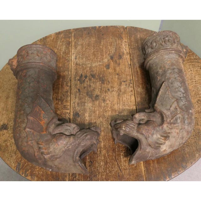 Cast Iron Dragon Drainpipe Spouts, Set of 2 For Sale - Image 4 of 8