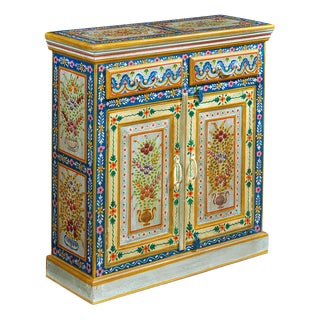 Indian Painted Cabinet, 1940s For Sale