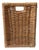 Vintage Rectangular Paper Waste Basket in Braided Rattan, 1980s For Sale