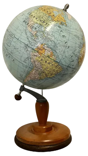 Large French Terrestrial Globe by Girard Et Barrère, 1930s