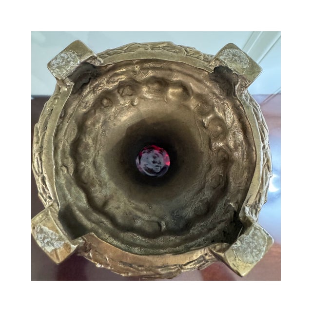 Tall Statement Antique Ruby Cut to Clear Crystal Lidded Urn With Second Empire Style Bronze Mounts For Sale - Image 18 of 18