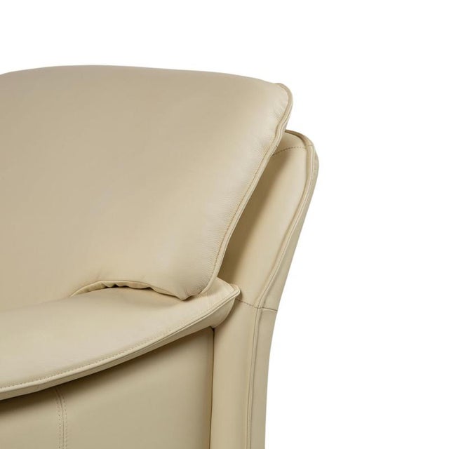 Lauser Atlanta Set Leather Three-Seater Armchair Beige Cream Sofa Couch, Set of 2 For Sale - Image 10 of 18