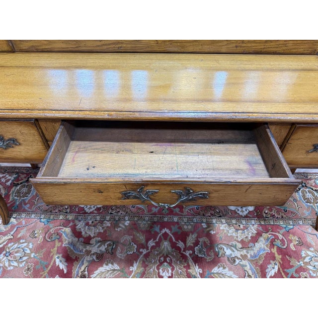 Louis XV Console Table and Trumeau Mirror in Oak, Set of 2 For Sale - Image 6 of 10