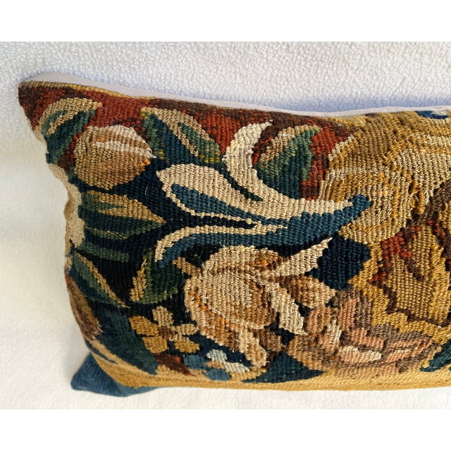 Pillow With 18th Century Tapestry Depicting Shell For Sale - Image 4 of 6